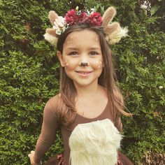 Deer Toddler Costume, Toddler Deer Makeup, Deer Costume Makeup Kids, Deer Costume Makeup Simple, Bambi Face Paint, Toddler Deer Costume Girl, Girls Deer Costume, Women Deer Costume, Deer Face Paint