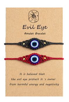 PRICES MAY VARY. The evil eye is a symbol of luck, fortune, protection, and prosperity. It is believed to brings good fortune and help to keep a healthy life. Wearing this beautiful cute handmade evil eye bracelet can bring good luck to yourself, your lover, family members who entering a potentially negative environment. The handmade evil eye bracelet is adjustable from 5.5” to 10” and easy to take on and off with a sliding knot closure, which would be suitable for Women or Men and fit for any w Evil Bracelet, Amulet Bracelet, Sliding Knot Closure, Bracelets Adjustable, Presents For Wife, Eye Bracelets, Handmade Evil Eye, Greek Evil Eye, Turkish Evil Eye