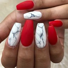 Marble Acrylic Nails, Marble Nail Designs, Red Acrylic Nails, Marble Nail, Marble Nail Art, Super Nails, Coffin Nails Long, Marble Nails, Acrylic Nail Art