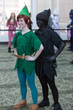 two people dressed up as peter pan and shadow from the movie tinkerbells