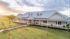 an aerial view of a house in the country