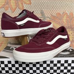 New In The Box Authentic Men’s Vans Gilbert Crockett Mauve Wine Vn0a5jifalo Sneakers - Athletic Shoes - Skateboarding Vans Tnt, Black Vans Shoes, Vans Hightop, Vans Checkerboard Slip On, Vans Skate Shoes, Vans Hi, Vans Men, Vans Checkerboard, Blue Vans