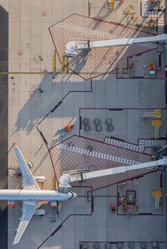 an airplane is parked at the airport terminal