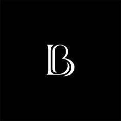 the letter b is made up of two letters, one black and white with an elegant design