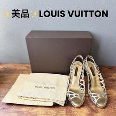 ad eBay - LOUIS VUITTON Pumps Heel Flower Leather Gold EU34.5/US5 0025876K Authentic - Buy Now, click the link (eBay)