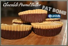 If you are following a Ketogenic diet fat bombs are amazing snacks! Chocolate Peanut Butter Fat Bombs are divine! Amazing Snacks, Snacks Chocolate, Paleo Snack, Keto Fat