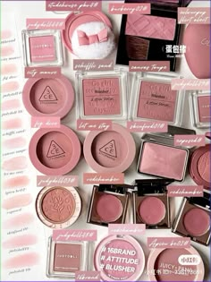 korean chinese asian makeup eyeshadow palette blush makeup essentials recommendations pink blushes judydoll etudehouse burberry 3ce 16brand redchamber Xiaohongshu Makeup, 3ce Makeup, Blush Swatches, Korean Makeup Brands, Blush Application, Beauty Plan, Essential Makeup, Makeup Eyeshadow Palette