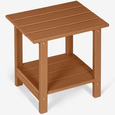 a small wooden table with two shelves on the bottom and one shelf below it that is made out of wood