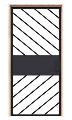 an open door with black and white lines on the outside, as if it were made out of wood