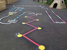 an image of a chalk drawing on the ground