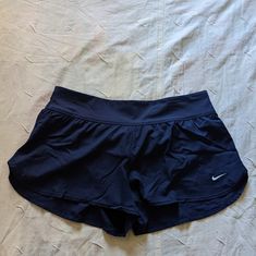 Nike Swim Navy Shorts Sz L. New. Lined. A73 Nike Shorts Outfit, Fits 2023, White Running Shorts, Black Nike Pros, Black Nike Shorts, Nike Pro Spandex, Workout Shorts Women, Nike Pro Women, Nike Athletic Shorts