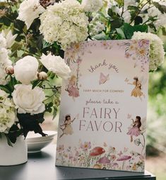 Printable Fairy Birthday Favors Sign, Fairy Princess Thank You Favor Sign, Girl Birthday Party Signage, Fairy Garden Tea Party, Mushroom Fairy Garden Tea Party, Party Signage, Garden Tea Party, Fairy Birthday, Favors Sign, Fairy Princess, Girl Birthday Party, Birthday Favors, Fairy Garden