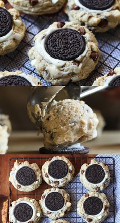 cookies and oreo cookies on a cooling rack