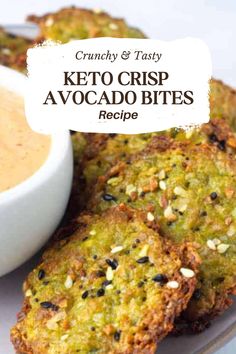 broccoli and tasty keto crisp avocado bites recipe on a plate