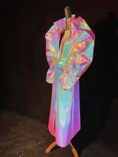 Reflective Rave Dj Lady Gaga Show Music Festival Singer Luminous Fabric Laser Colours Leather Trench Coat Dark Academia Fashion, Classical Dance, Academia Fashion, Leather Trench Coat, Dance Costume, Leather Design, Dance Costumes, Dance Wear