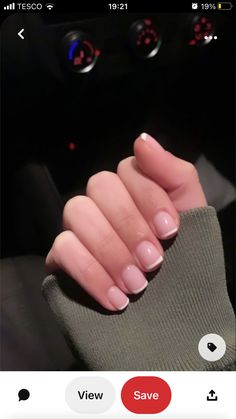 Short French Tip Nails No Acrylic, Gel Nails Ideas No Acrylic, Short Natural Nail Colors, Elegant Short Manicure, Very Short Square French Tip Nails, Small Square Nails French Tip, Nails With No Acrylic, Short Acyrilics Nails French Tip, Short Biab Nails French Tip