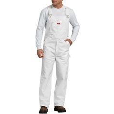 Dickies Men's Painter's Bib Overalls, 8953 Mens Coveralls, Coveralls Mens, Work Overalls, White Overalls, Mens Overalls, Bib Overalls, Lifestyle Clothing, Work Outfit, The Home Depot