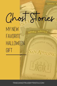 three halloween ghost stories with text overlay that reads, my new favorite halloween gift