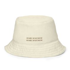 The Humble Sportswear™ Off-White Duo Fit Reversible Bucket Hat is an innovative and stylish accessory, the reversible bucket hat that allows you to mix and match for effortless versatility. It's perfect for complete wardrobe functionality and effortless style. • 100% polyester • Fabric weight: 8.1 oz/yd² (275 g/m²) • Moisture-wicking and breathable fabric • Linen feel material • Reversible • Available in 2 sizes Size guide TOP CIRCUMFERENCE (inches) CROWN HEIGHT (inches) BRIM HEIGHT (inches) S/M White Summer Sports Bucket Hat, Casual Lightweight Sports Bucket Hat, White Sports Bucket Hat, White Curved Brim Bucket Hat For Sports, Lightweight Sports Bucket Hat With Short Brim, Sporty White Bucket Hat, Casual Brimmed Bucket Hat For Sports, Casual Lightweight Hats For Sports Events, White Reversible Bucket Hat With Short Brim