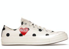 Check out the Converse Chuck Taylor All-Star 70 Ox Comme des Garcons PLAY Polka Dot White available on @StockX Converse Comme Des Garcons, Men's Converse, Sneakers Adidas, Comme Des Garcons Play, Hot Sneakers, Converse Sneakers, Converse Chuck Taylor All Star, Chuck Taylor All Star, Jordan Retro