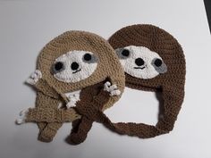 You choose the color and size for your custom made sloth hat.  Sloths have become extremely popular and now you can have one keep you warm.  Made with acrylic yarn. Playful Brown Hat, One Size Fits Most, Fun Adjustable Knitted Beanie, Cute Adjustable Acrylic Yarn Hats, Cute Adjustable Yarn Beanie, Adjustable Crochet Cute Beanie, Adjustable Novelty Crochet Cap, Handmade Novelty Crochet Hat, Cute Adjustable Crafts For Crafting, Third Birthday