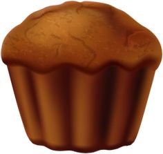 a brown cupcake on a white background