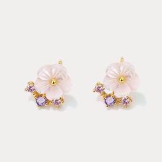 Tired of boring, plain earrings? Spice up your style with our Sakura Flower Stud Earrings! These flower stud earrings will add an adventurous touch to any outfit. Made with delicate Sakura flower designs, they are the perfect blend of beauty and nautre. Sakura blossoms are a beloved symbol of spring, renewal, and fleeting beauty in Japanese culture. Wearing these sakura flower earrings is a way to connect with this cherished tradition and carry a piece of spring with you all year round. These st Pink Flower Shaped Pierced Earrings, Delicate Pink Pierced Earrings, Flower Shaped Crystal Earrings, Delicate Pink Earrings, Delicate Flower Shaped Earrings For Pierced Ears, Delicate Pink Flower Earrings For Anniversary, Anniversary Flower Single Earring, Dainty Flower-shaped Pierced Earrings, Rose Gold Flower Bridal Earrings