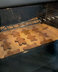 some cookies are baking in an oven