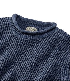 Men's L.L.Bean Organic Cotton Waffle Sweater, Rollneck Crew | Sweaters at L.L.Bean Ll Bean Sweater, Waffle Sweater, Guys Clothing Styles, Men's Sweaters, Knit Men, Men Fashion Casual Outfits, Dream Clothes, L L Bean, Cotton Sweater