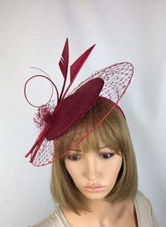 HEAD FACINATORS by biazo - Headbands - Afrikrea Facinators Wedding, Fascinator Designs, Burgundy Fascinator, Maroon Hat, Bridal Hats, British Hats, Fascinator Hats Diy