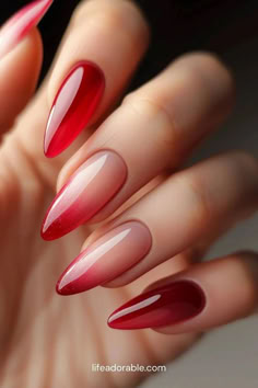 #NailArt#SummerNails#NailGoals#TrendingNow Nails Red Color Ideas, Red Nails Ideas Summer, Nail Color Ideas 2024, Red Fade Nails, Red Summer Nails 2024, Nails 2024 Red, Red Color Nail Art, Red Gel Nails Designs, Red Nails Design Ideas