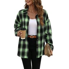 Fantaslook Plaid Flannel Shirts for Women Oversized Long Sleeve Button Down Shirts Blouses Tops Plaid flannel shirts for women is the perfect addition to your wardrobe. Crafted with both style and comfort in mind, button down shirts are a must-have for fashion-forward women. The timeless plaid pattern exudes a classic charm, womens plaid shirts made from high-quality flannel fabric, are incredibly soft to the touch. lightweight flannel shirts feature long sleeves, button down blouses, curved hem Womens Plaid Shirts, Flannel Shirts For Women, Plaid Flannel Shirts, Boyfriend Shirts, Tops For Women Casual, Plaid Shirt Women, Oversized Button Down Shirt, Oversized Shirts, Womens Flannel Shirt