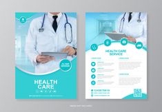 a medical brochure with a doctor holding a tablet