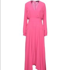 Ps Paul Smith Midi Dresses. Crepe, No Appliqus, Basic Solid Color, V-Neck, Long Sleeves, No Pockets, Buttoned Cuffs, Rear Closure, Zipper Closure, Fully Lined. 67% Acetate, 33% Silk Pink V-neck Maxi Dress For Work, Pink V-neck Midi Dress For Dinner, Pink V-neck Maxi Dress Suitable For Work, Paul Smith Women, Tuxedo Style, Black Tuxedo, Women Midi, 70 Dress, Womens Midi Dresses