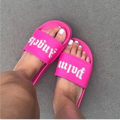 Pink Palm Angel Slides In Great Condition Palm Angels Shoes, Womens Slides, Palm Angels, Women's Shoes Sandals, Shoes Sandals, Slides, Size 7, Angel, Women Accessories