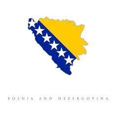 the flag and map of bosnia