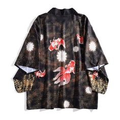 This kimono cardigan features a beautiful illustration of goldfishes swimming around the glowing lotus and the beautiful fireworks that light up the night sky. Use coupon code <FOX15> to Save 15%. Japan Summer, Fireworks Design, Kimono Cardigan, Other Outfits, Kimono Dress