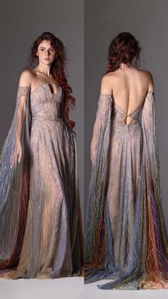 Backless Fantasy Dress, Ethereal Princess Dress, Faerie Ball Gown, Modern Formal Dress, Fantasy Dress Inspiration, Dorne Aesthetic Clothes, Fantasy Fashion Dresses, Fae Ballgown, Feyre Summer Court Dress