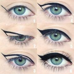 | OK.RU Lips Ideas, Tutorial Eyeliner, Eyeliner Tips, Eyeliner Hacks, Liner Makeup, Perfect Cat Eye, Makeup Lips, Cat Eye Makeup