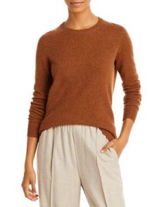 An easy-to-wear layer with countless ways to style, our Bloomingdale's-exclusive cashmere crewneck is an elevated essential you'll wear on repeat this fall. Wear it with velvet pants or a tulle-embellished skirt for a fashionable way to keep the chill at bay, or dress it down with cropped skinnies for a casual look.Why It'S A Must-have:• Meticulous construction:This classic crewneck features ribbed detail and a longer, slimmer cut so it's ultra-flattering and easy to layer.• A rainbow of colors: Admiral Blue, Embellished Skirt, Cashmere Fabric, Inner Mongolia, Fall Wear, Womens Cashmere, Sweater Collection, Velvet Pants, Brown Sweater