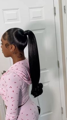 Double Frontal Ponytail, High Ponytail Hairstyles, Black Ponytail Hairstyles, Quick Natural Hair Styles, Cute Braided Hairstyles, Cute Curly Hairstyles