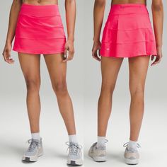 Lululemon Pace Rival Mid-Rise Skirt *Long Lip Gloss Sz 4 Designed For Tennis And Running Lightweight, Swift Fabric Lightweight Four-Way Stretch Sweat-Wicking Quick-Drying Luxtreme Fabric Liner Is Sweat-Wicking And Feels Cool And Smooth With Added Lycra Fibre For Stretch And Shape Retention This Product Contains Recycled Polyester Made From Repurposed Plastic Waste Mid Rise Skirt Length Is Measured At The Centre Front, From The Top Of The Waistband To The Hem Skirt Length By Size: 0-2: 13", 4-6: Mid Rise Skirt, Anna Claire, Lululemon Pace Rival, Rise And Run, Lululemon Skirt, White Skort, Lip Gloss Colors, High Rise Skirt, Nike Tennis Dress