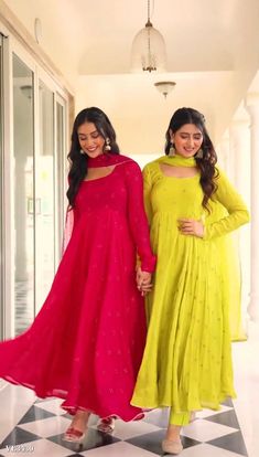 Georgette Anarkali, Gown With Dupatta, Gown Suit, Party Wear Gown, Indian Designer Suits, Anarkali Gown, Sequence Work, Ready To Wear Collection