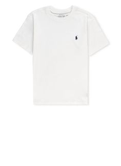 - White Ralph Lauren cotton t-shirt for boy - Crew neck - Short sleeves - Front contrasting colour embroidered iconic PonyComposition: 100% Cotton Ralph Lauren Cotton Tops With Embroidered Logo, Classic Ralph Lauren Crew Neck T-shirt, Classic Ralph Lauren Short Sleeve T-shirt, Classic Ralph Lauren T-shirt, Ralf Loren, Designer Ralph Lauren, Kenzo Kids, Lauren White, Full Look