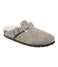 Women's Birkenstock Boston Clogs, Suede Shearling | Casual at L.L.Bean Shearling Slip-on Clogs With Removable Insole, Winter Slip-on Clogs With Buckle Closure, Winter Buckle Closure Slip-on Clogs, Shearling Clogs With Leather Footbed Slip-on, Shearling Slip-on Clogs With Leather Footbed, Winter Clogs With Buckle Closure And Round Toe, Shearling Clogs With Leather Footbed And Round Toe, Winter Shearling Clogs With Cushioned Footbed, Birkenstock Boston Clogs