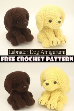 Labrador Dog Amigurumi Free Crochet Patterns For Small Dogs, Crochet Puppy Amigurumi, Crochet Chocolate Labrador, Crochet Labrador Dog Pattern Free, Easy Dog Amigurumi Free Pattern, Dog Amigurumi Free Pattern Crochet, Yellow Lab Crochet Pattern, Crochet Plush Dog Free Pattern, Simple Dog Crochet Pattern