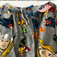 Marvel Pajama Pants Gray Size Large Marvel Comics Characters Comfy Pajamas 100% Polyester Fun Cartoon Print Sleepwear For Loungewear, Multicolor Character Print Sleepwear For Pajama Party, Multicolor Character Print Sleepwear For Loungewear, Fun Multicolor Bottoms For Loungewear, Multicolor Long Pants Sleepwear For Loungewear, Fun Multicolor Character Print Sleepwear, Multicolor Sleepwear With Elastic Waistband For Pajama Party, Multicolor Elastic Waistband Sleepwear For Lounging, Multicolor Character Print Sleepwear