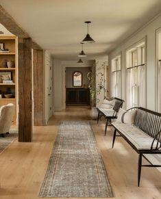 the hallway is clean and ready for guests to use it as an office space or living room