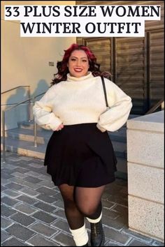 Winter Outfits For Plus Size, Outfit For Plus Size Women, Curvy Women Pattern, Outfit For Plus Size, Plus Size Women Outfits, Cozy Winter Outfit, Curvy Women Dresses, Curvy Petite Outfit, Ideas De Outfits