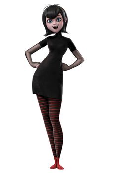 a woman in black dress and striped tights standing with her hands on her hips